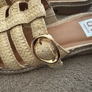 DV By Dolce Vita Falcon Raffia Buckle Mules Slip On Natural Size 8
